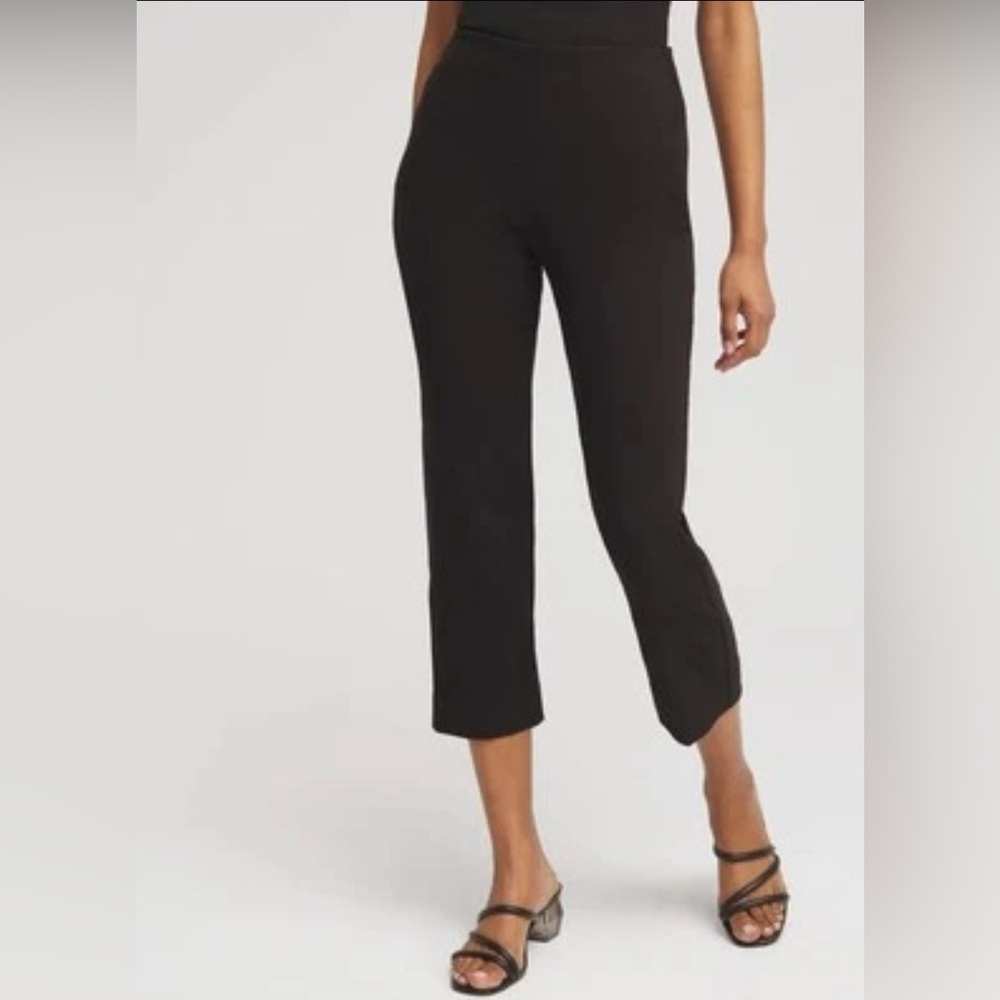 NWOT Chico's Juliet Straight Cropped Pants In Black Pull On Size 20 Chico's 4‎
